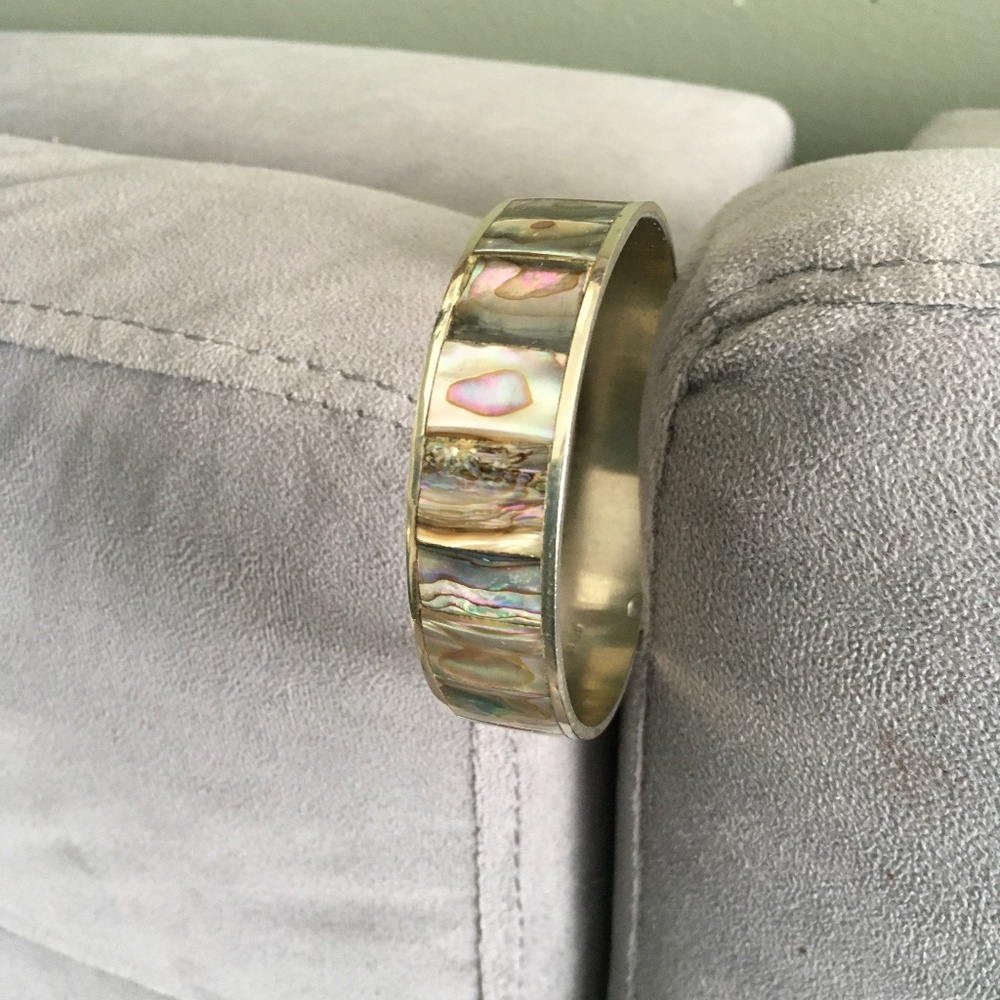 Abalone Shell Bangle Bracelet - Mexico - image 1